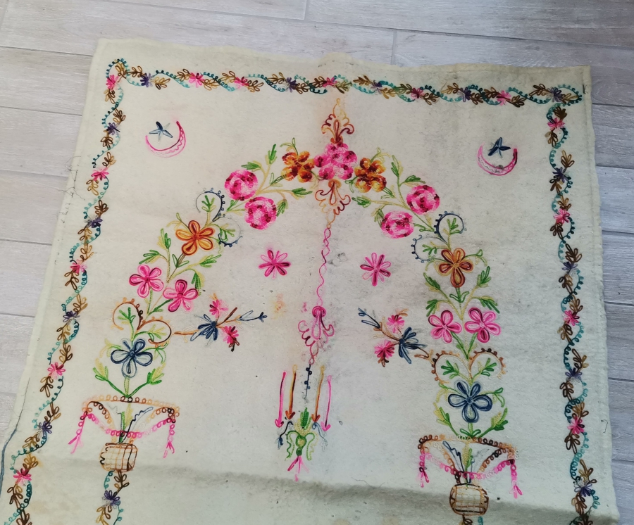 OSMANLI DÖNEMİ TEKKE İŞİ KEÇE SECCADE