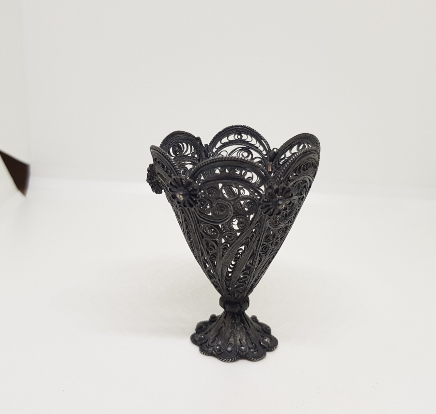 TELKARİ İŞÇİLİKLİ SAF GÜMÜŞTEN MAMUL OSMANLI DÖNEMİ FİNCAN ZARFI