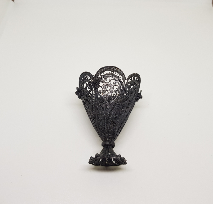 TELKARİ İŞÇİLİKLİ SAF GÜMÜŞTEN MAMUL OSMANLI DÖNEMİ FİNCAN ZARFI