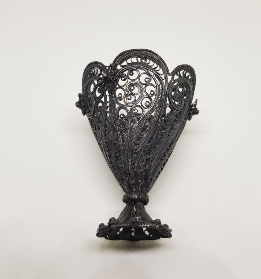 TELKARİ İŞÇİLİKLİ SAF GÜMÜŞTEN MAMUL OSMANLI DÖNEMİ FİNCAN ZARFI