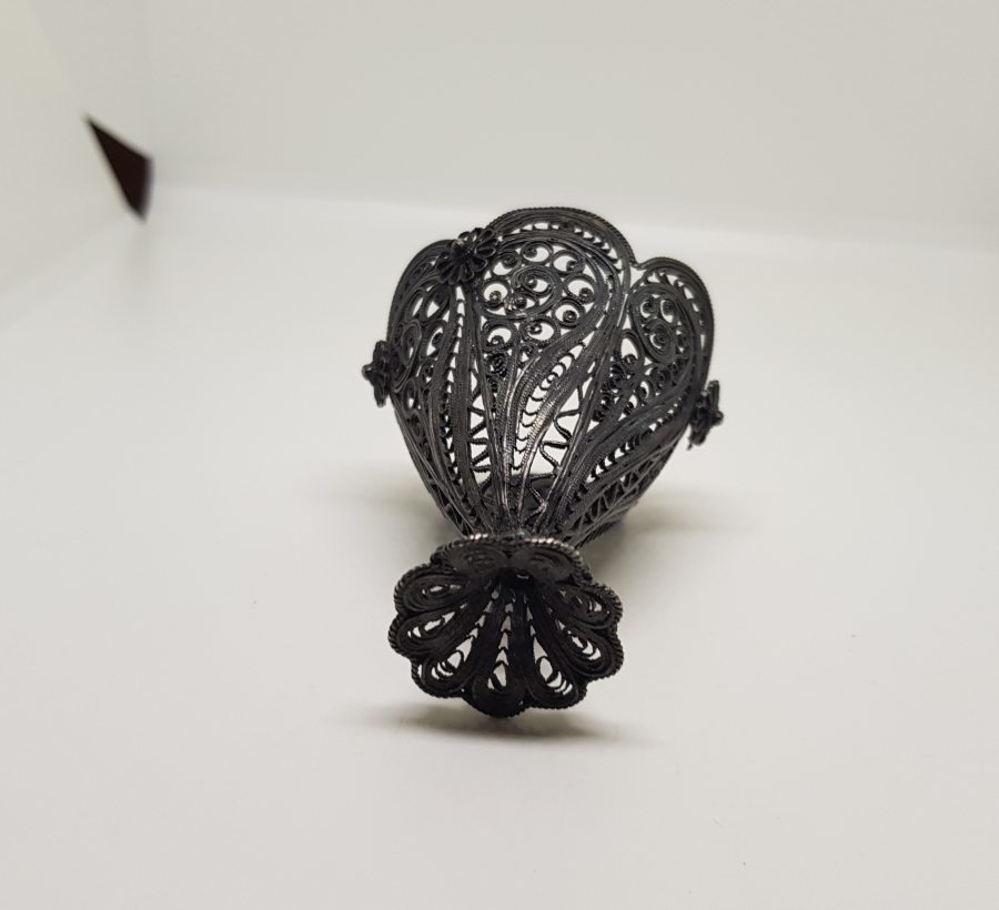 TELKARİ İŞÇİLİKLİ SAF GÜMÜŞTEN MAMUL OSMANLI DÖNEMİ FİNCAN ZARFI