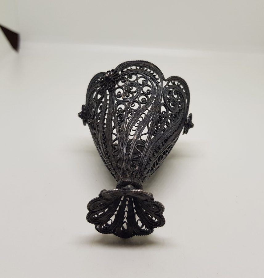 TELKARİ İŞÇİLİKLİ SAF GÜMÜŞTEN MAMUL OSMANLI DÖNEMİ FİNCAN ZARFI