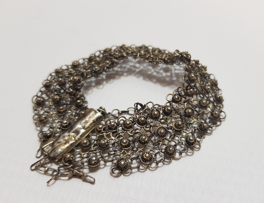 OSMANLI DÖNEMİ EL YAPIMI GÜMÜŞ BİNDALLI BİLEZİĞİ - BİLEKLİĞİ