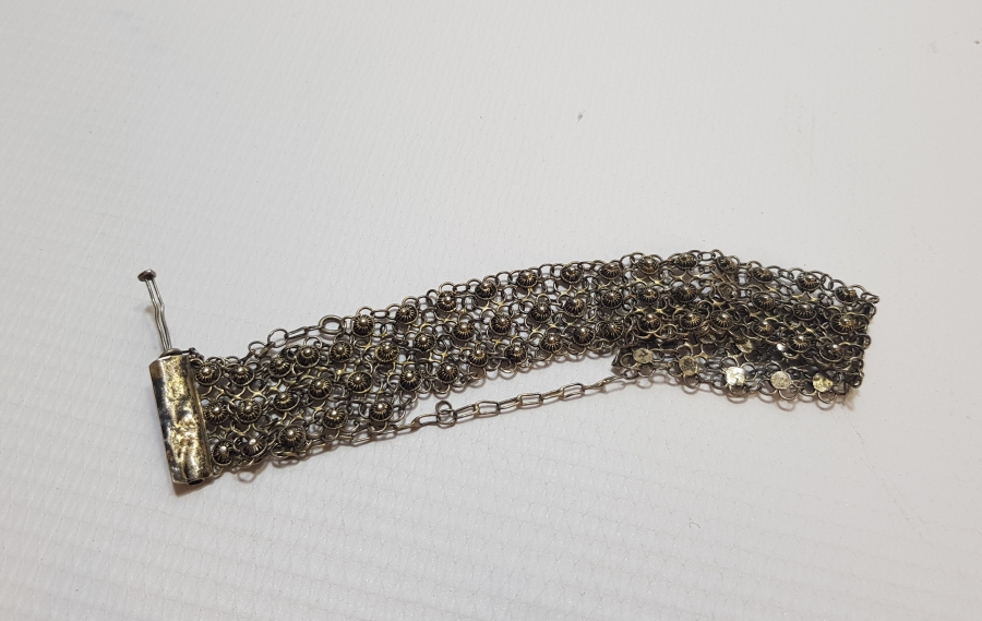 OSMANLI DÖNEMİ EL YAPIMI GÜMÜŞ BİNDALLI BİLEZİĞİ - BİLEKLİĞİ