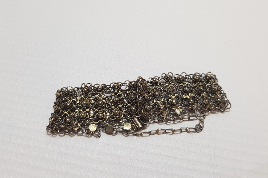 OSMANLI DÖNEMİ EL YAPIMI GÜMÜŞ BİNDALLI BİLEZİĞİ - BİLEKLİĞİ