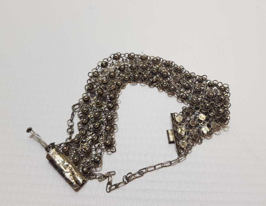 OSMANLI DÖNEMİ EL YAPIMI GÜMÜŞ BİNDALLI BİLEZİĞİ - BİLEKLİĞİ