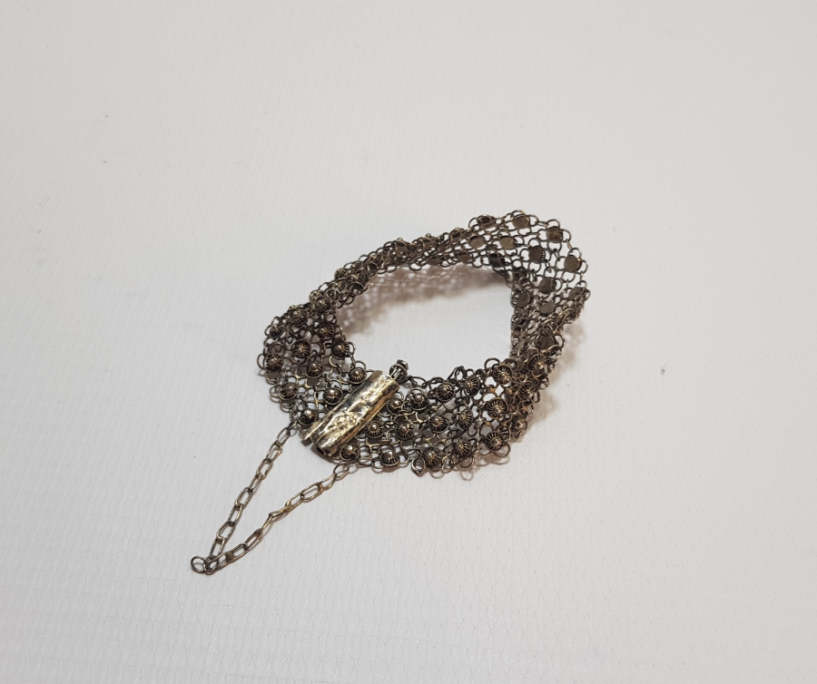 OSMANLI DÖNEMİ EL YAPIMI GÜMÜŞ BİNDALLI BİLEZİĞİ - BİLEKLİĞİ