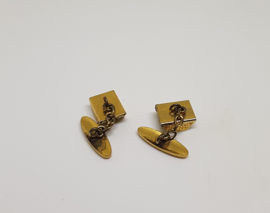 SEDEF İŞÇİLİKLİ VE ALTIN KAPLAMA ANTİKA TOLEDO KOL DÜĞMESİ