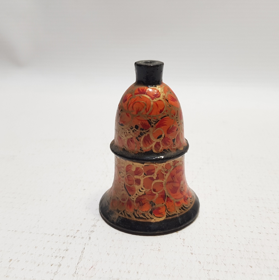 ÜZERİ EL BOYAMA İŞÇİLİKLİ ANTİKA PAPİER MACHE MİNİ ZİL