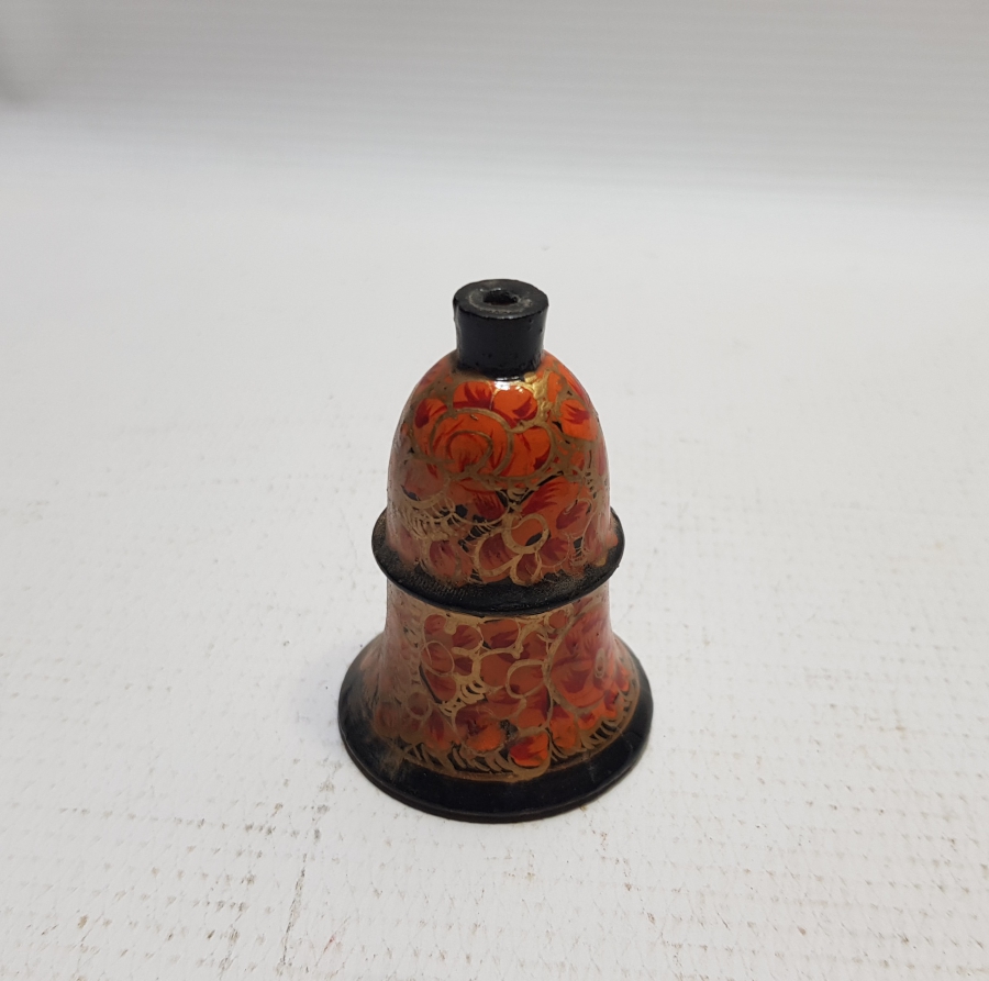 ÜZERİ EL BOYAMA İŞÇİLİKLİ ANTİKA PAPİER MACHE MİNİ ZİL