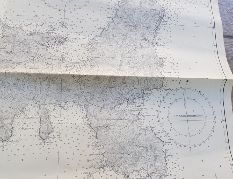 BÜYÜK BOY HAVACILIKLA İLGİLİ İTALYAN HARİTA