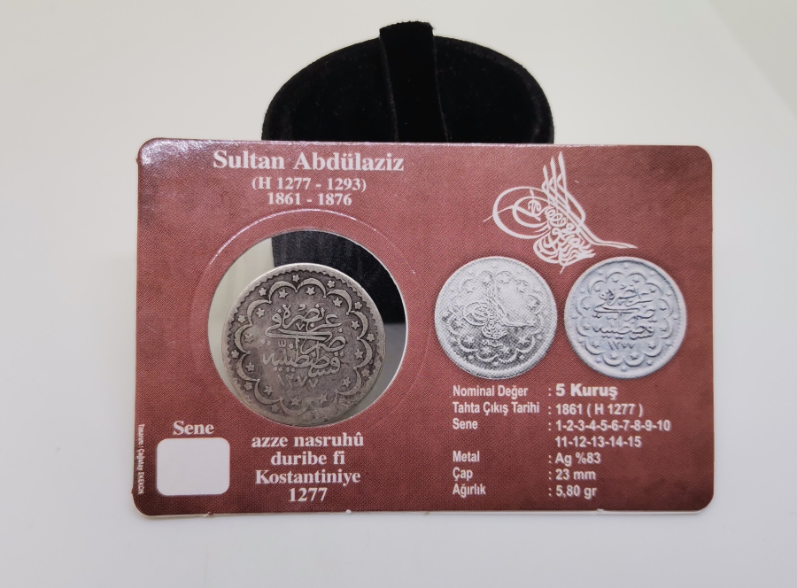 SULTAN ABDÜLAZİZ DÖNEMİ GÜMÜŞ NADİR 5 KURUŞ MECİDİYE