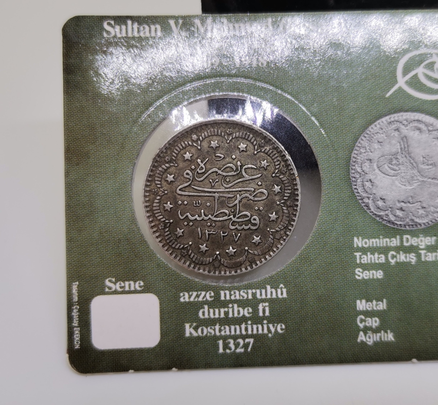 SULTAN MEHMET REŞAT HAN DÖNEMİ GÜMÜŞ 5 KURUŞ MECİDİYE