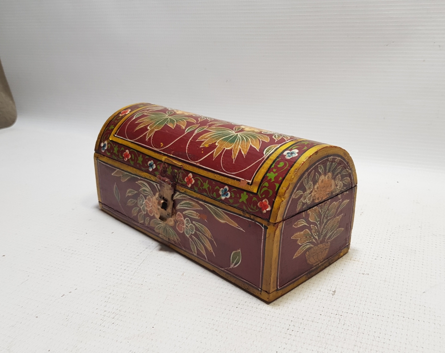 TAMAMI EL BOYAMA OSMANLI DÖNEMİ NADİR AHŞAP TESPİH KUTUSU