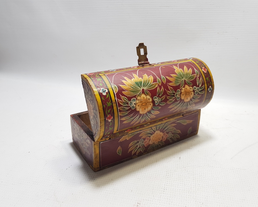 TAMAMI EL BOYAMA OSMANLI DÖNEMİ NADİR AHŞAP TESPİH KUTUSU