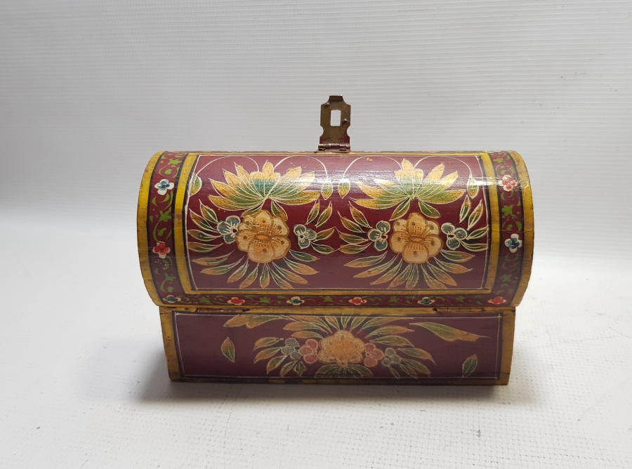 TAMAMI EL BOYAMA OSMANLI DÖNEMİ NADİR AHŞAP TESPİH KUTUSU