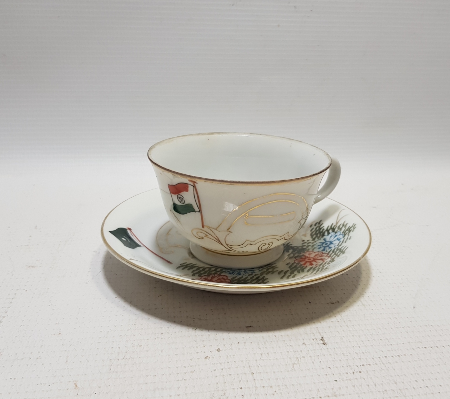 1947 YILI ÇOK NADİR TÜRKİYE'NİN HİNDİSTAN'I TANIMASI ANISINA YAPILMIŞ DOSTLUK SEMBOLÜ NADİR KAHVE FİNCANI