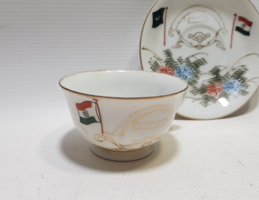 1947 YILI ÇOK NADİR TÜRKİYE'NİN HİNDİSTAN'I TANIMASI ANISINA YAPILMIŞ DOSTLUK SEMBOLÜ NADİR KAHVE FİNCANI