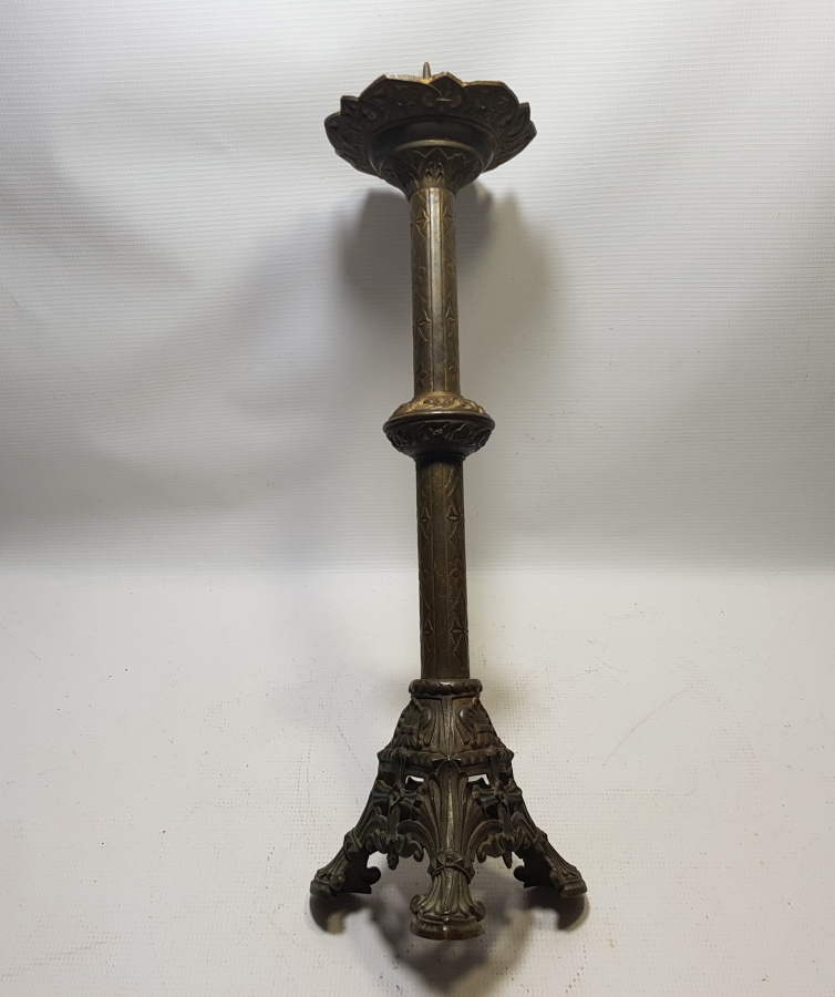 ÜZERİ TOMBAK VE MİNE İŞÇİLİKLİ BÜYÜK BOY OSMANLI DÖNEMİ NADİR KAYSERİ YAPIMI ŞAMDAN