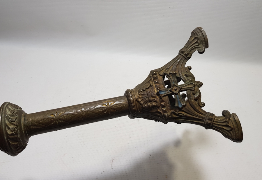 ÜZERİ TOMBAK VE MİNE İŞÇİLİKLİ BÜYÜK BOY OSMANLI DÖNEMİ NADİR KAYSERİ YAPIMI ŞAMDAN