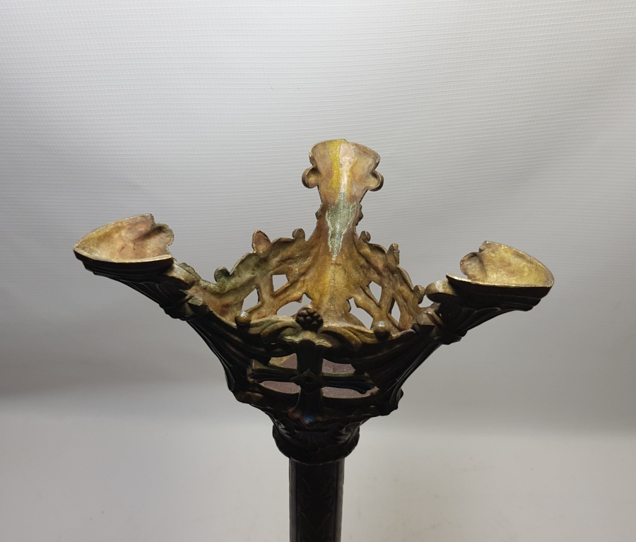 ÜZERİ TOMBAK VE MİNE İŞÇİLİKLİ BÜYÜK BOY OSMANLI DÖNEMİ NADİR KAYSERİ YAPIMI ŞAMDAN