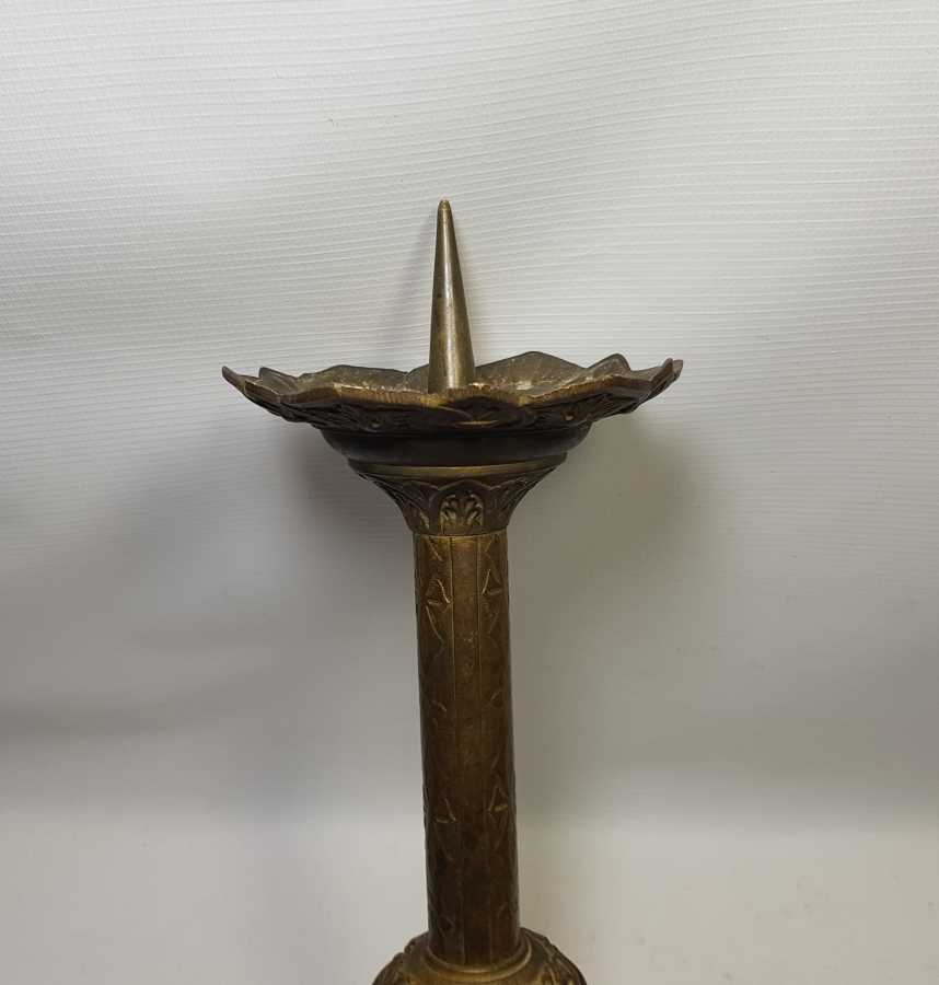 ÜZERİ TOMBAK VE MİNE İŞÇİLİKLİ BÜYÜK BOY OSMANLI DÖNEMİ NADİR KAYSERİ YAPIMI ŞAMDAN