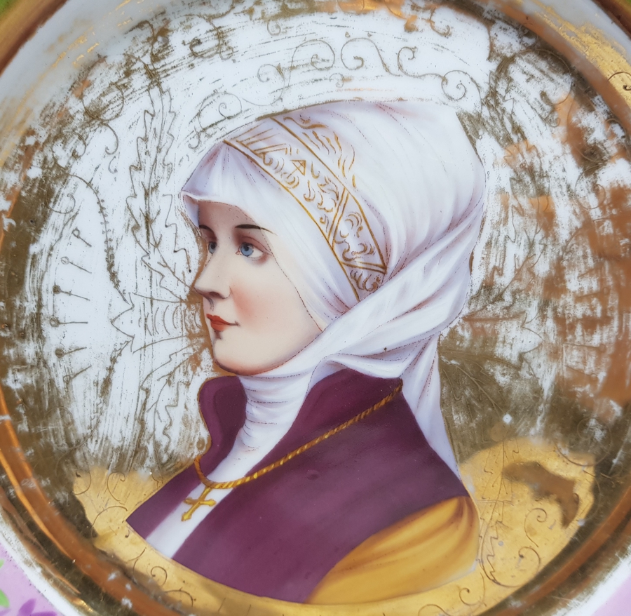 OSMANLI DÖNEMİ RUM İŞİ EL BOYAMA PORSELEN TABAK