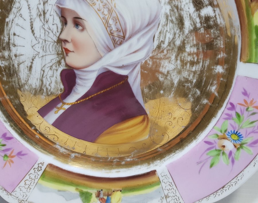 OSMANLI DÖNEMİ RUM İŞİ EL BOYAMA PORSELEN TABAK