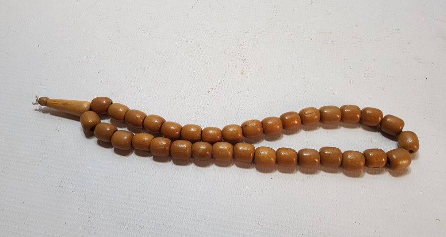 EL YAPIMI ANTİKA AHŞAP TESPİH