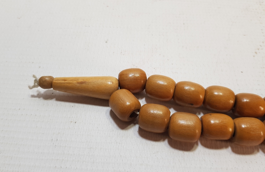 EL YAPIMI ANTİKA AHŞAP TESPİH