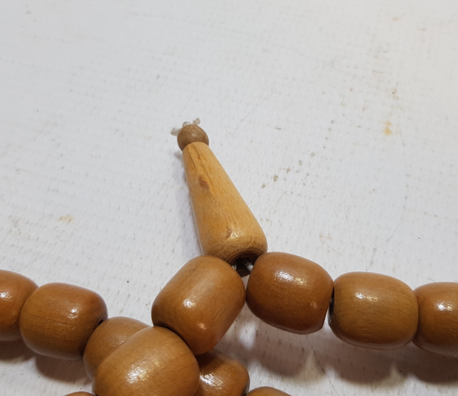 EL YAPIMI ANTİKA AHŞAP TESPİH