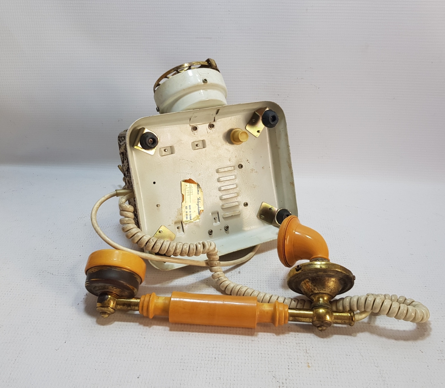 KABARTMA İŞÇİLİKLİ ANTİKA ÇEVİRMELİ TELEFON