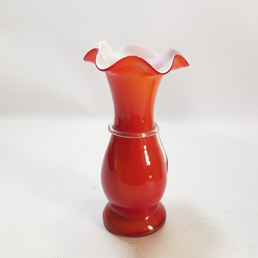 ÇİFT RENKLİ ANTİKA MURANO VAZO