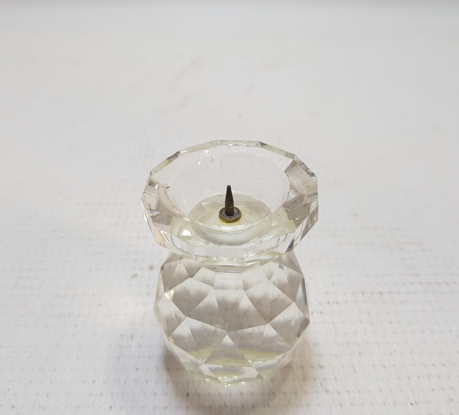 KRİSTAL KESME İŞÇİLİKLİ ANTİKA DEKORATİF MUMLUK