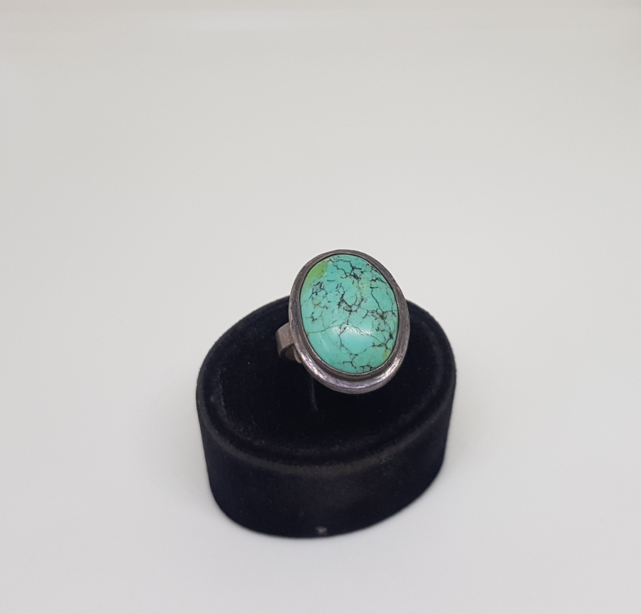 TURKUAZ TAŞLI ÖZEL YAPIM GÜMÜŞ YÜZÜK