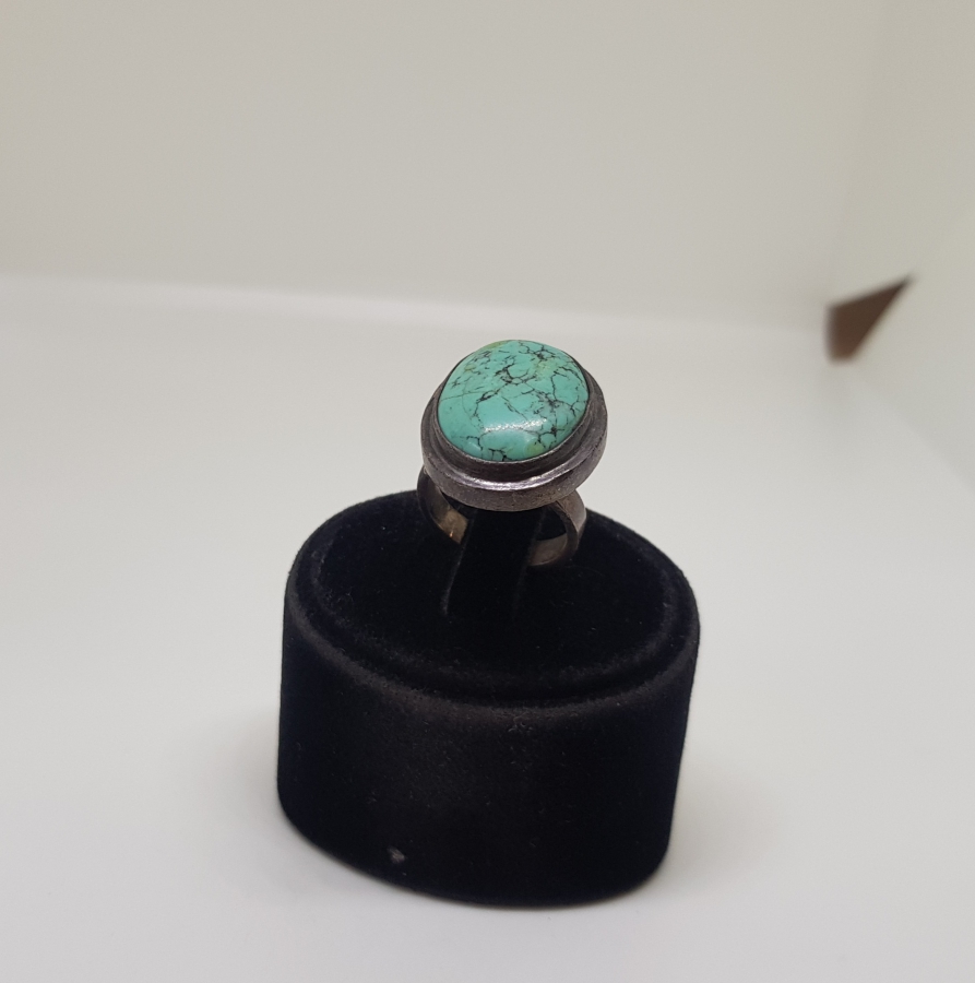 TURKUAZ TAŞLI ÖZEL YAPIM GÜMÜŞ YÜZÜK