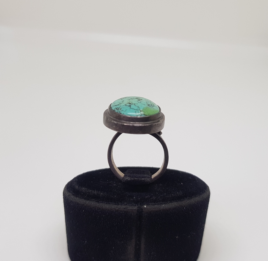 TURKUAZ TAŞLI ÖZEL YAPIM GÜMÜŞ YÜZÜK