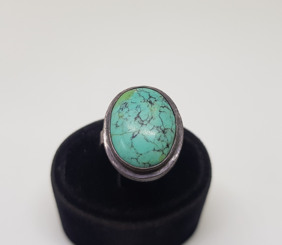 TURKUAZ TAŞLI ÖZEL YAPIM GÜMÜŞ YÜZÜK