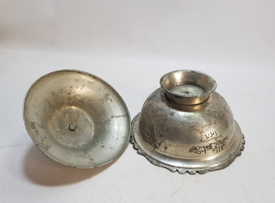 ÜZERİ YAZILI OSMANLI DÖNEMİ KAPAKLI KASE