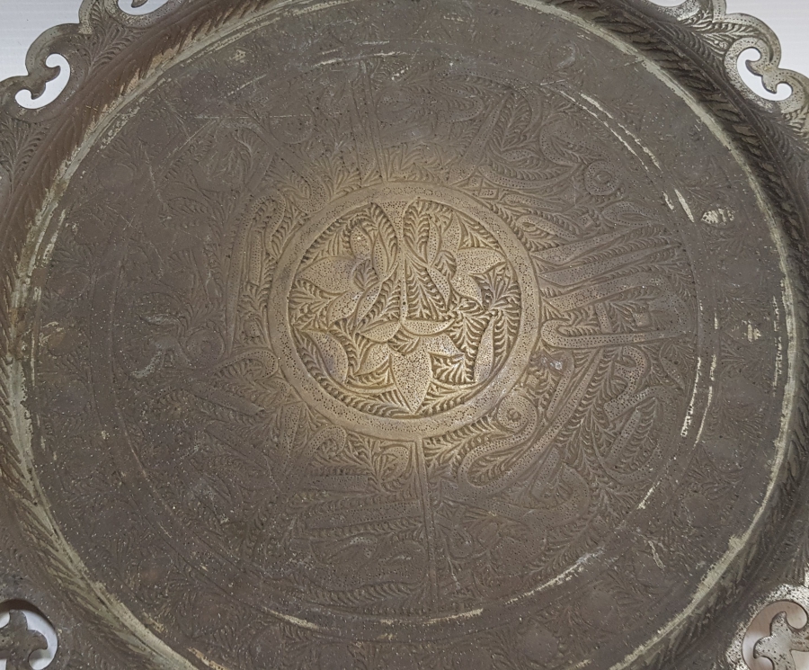 KABARTMA YAZILI NADİR FORMLU VE AYETLİ ESERİ İSTANBUL KAHVE TEPSİSİ