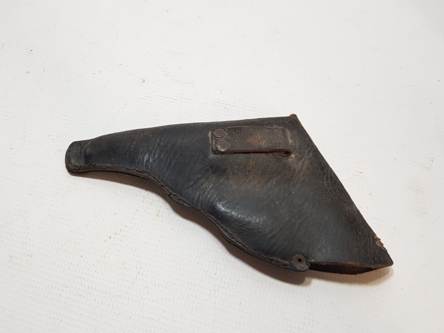 ÜZERİ AY YILDIZLI OSMANLI DÖNEMİ EL YAPIMI DERİ SUBAY TABANCA KILIFI