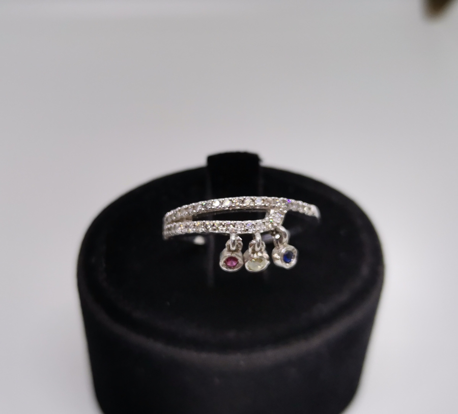 PIRLANTA TAŞLI NAZARLIK MODELİ YÜZÜK