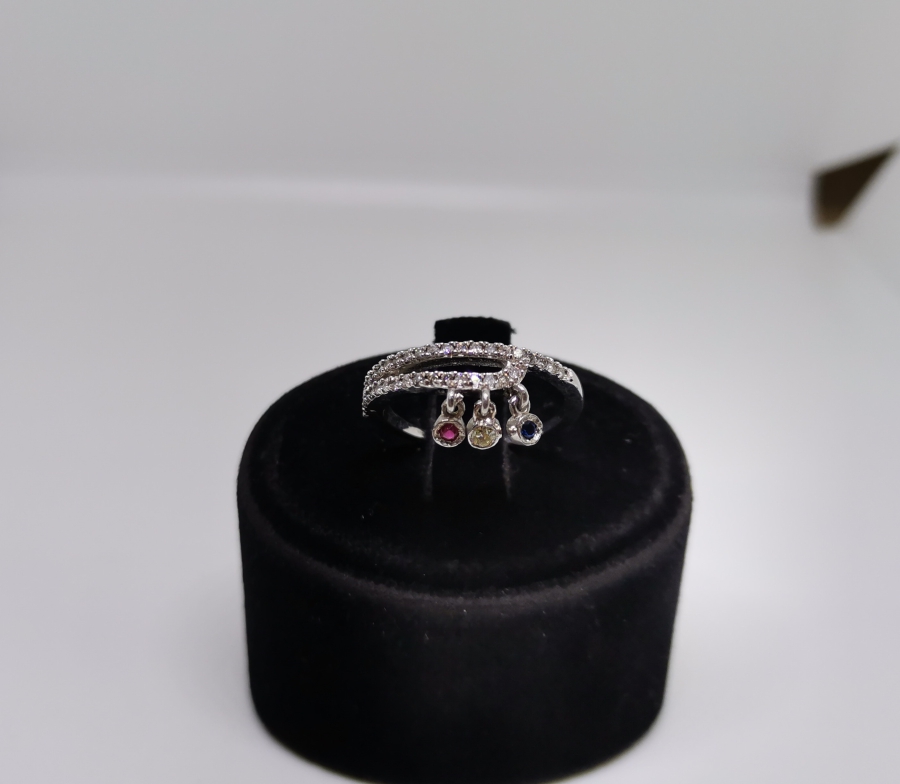 PIRLANTA TAŞLI NAZARLIK MODELİ YÜZÜK