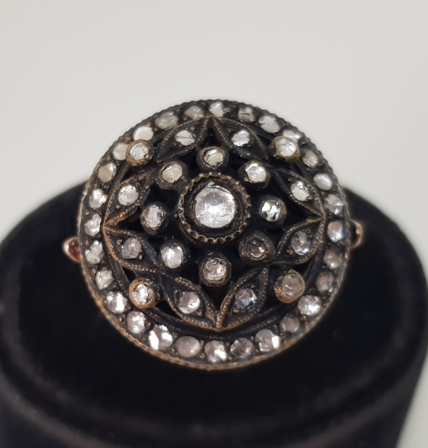 DİVANHANE YILDIZI FORMLU ELMAS TAŞLI OSMANLI MODEL YÜZÜK