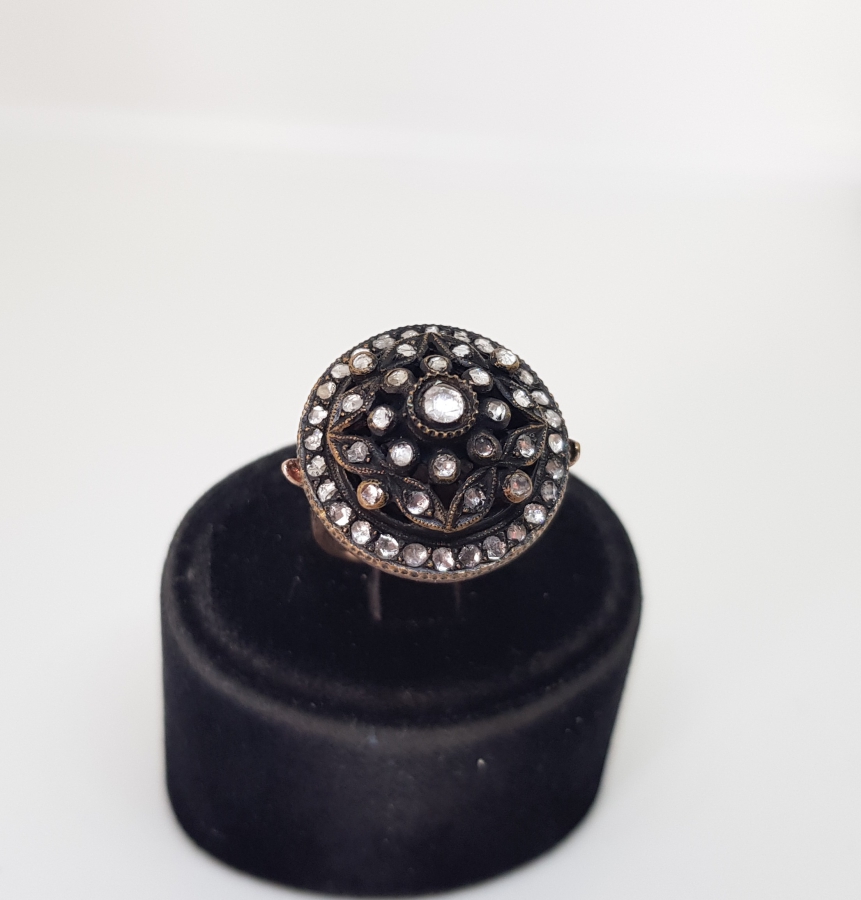 DİVANHANE YILDIZI FORMLU ELMAS TAŞLI OSMANLI MODEL YÜZÜK