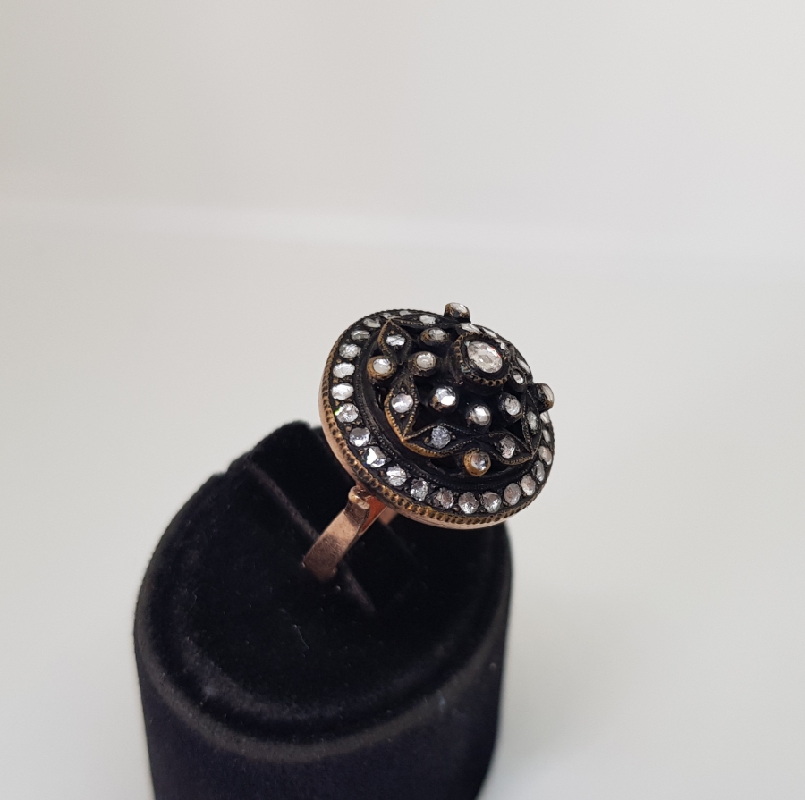 DİVANHANE YILDIZI FORMLU ELMAS TAŞLI OSMANLI MODEL YÜZÜK