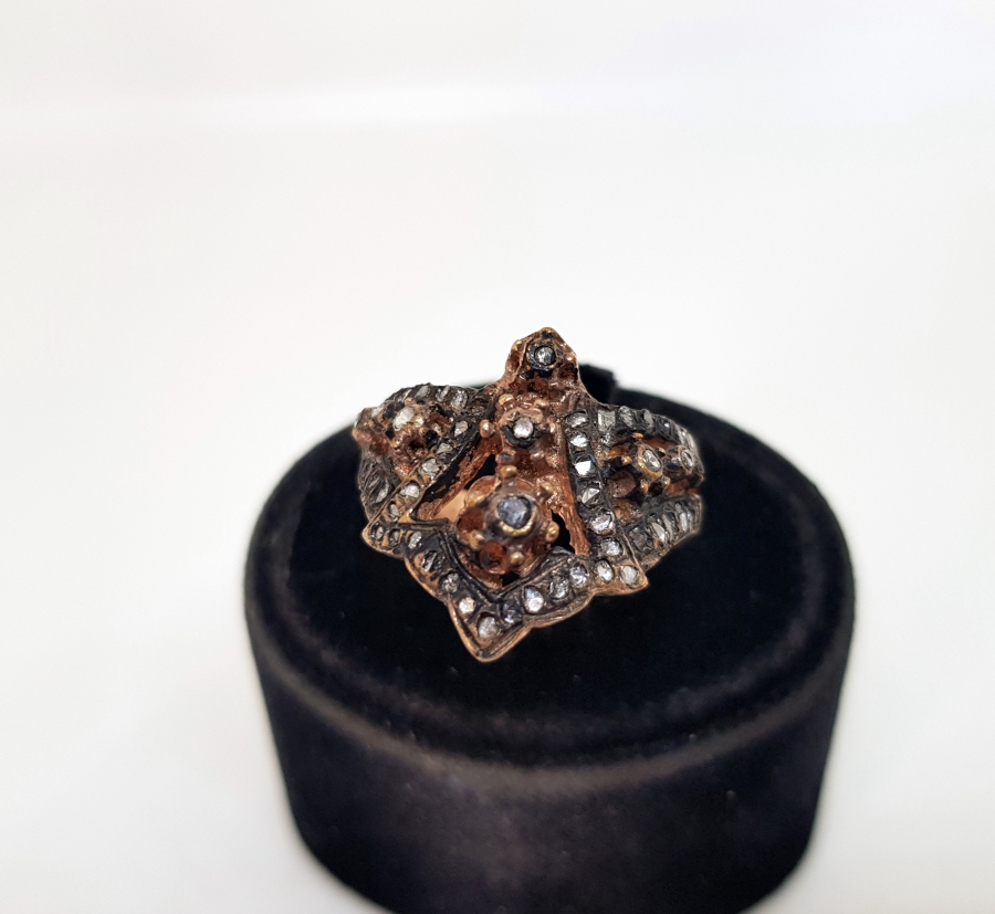 ZİHGİR FORMLU ELMAS TAŞLI OSMANLI MODEL YÜZÜK