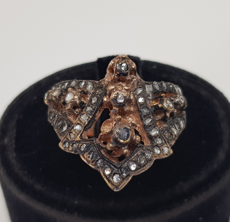 ZİHGİR FORMLU ELMAS TAŞLI OSMANLI MODEL YÜZÜK