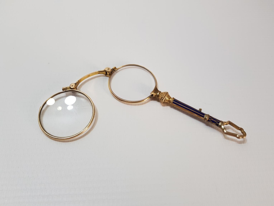 OSMANLI DÖNEMİ MİNELİ VE ALTIN KAPLAMA OKUMA GÖZLÜĞÜ - OPERA GÖZLÜĞÜ