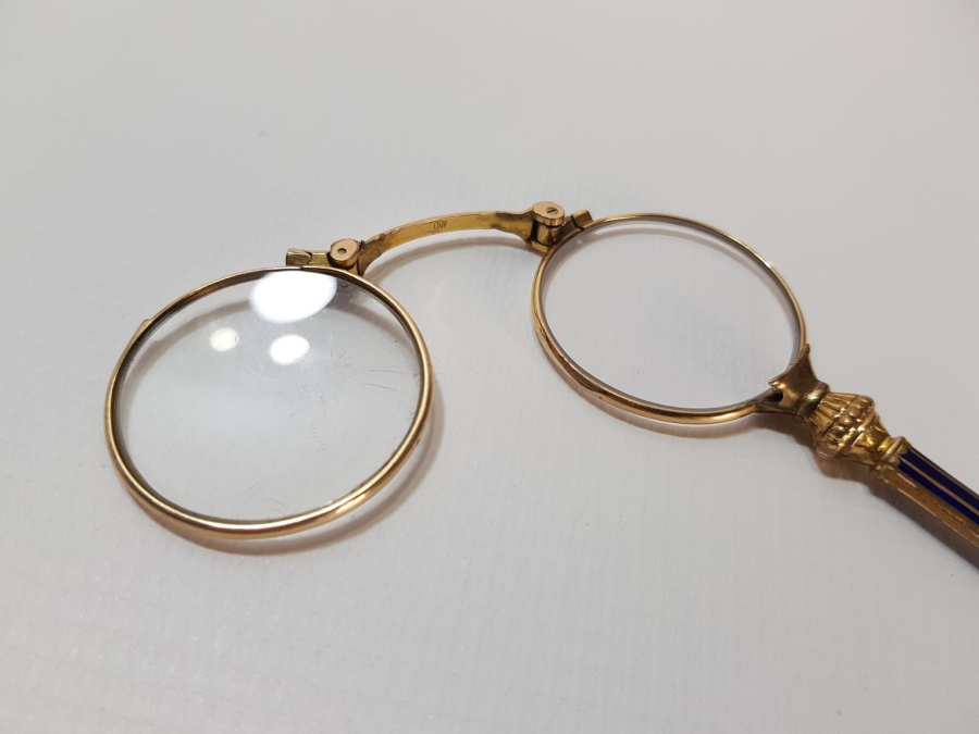 OSMANLI DÖNEMİ MİNELİ VE ALTIN KAPLAMA OKUMA GÖZLÜĞÜ - OPERA GÖZLÜĞÜ